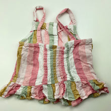 Load image into Gallery viewer, Girls KID, striped linen blend summer top, GUC, size 6,  