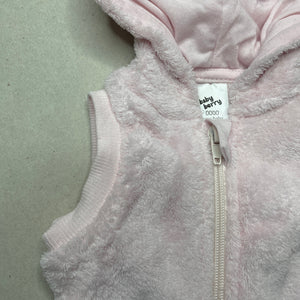 Girls Baby Berry, soft fleece hooded vest, EUC, size 0000,  