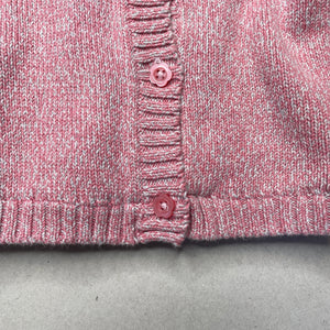 Girls Tiny Little Wonders, fleece lined knitted cotton hooded cardigan, EUC, size 00,  