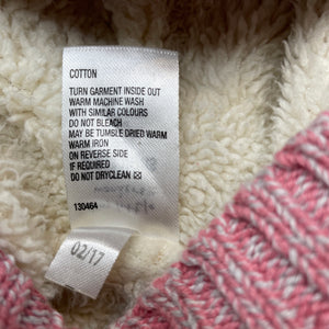 Girls Tiny Little Wonders, fleece lined knitted cotton hooded cardigan, EUC, size 00,  