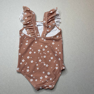 Girls Dymples, floral swim one-piece, EUC, size 1,  