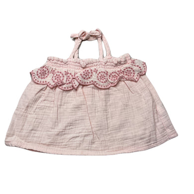 Girls Dymples, pink crinkle cotton summer top, GUC, size 0,  