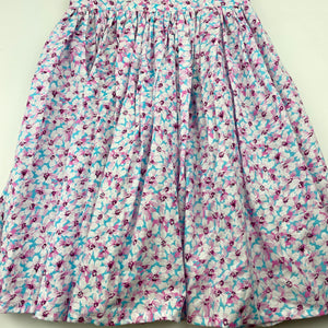 Girls floral, cotton summer dress, GUC, size 1-2, L: 51cm