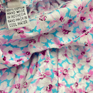 Girls floral, cotton summer dress, GUC, size 1-2, L: 51cm