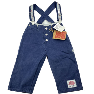Boys OELIE KIDS, blue cotton overalls / pants, NEW, size 0,  