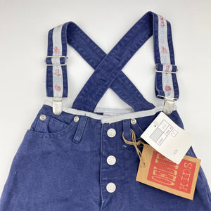 Boys OELIE KIDS, blue cotton overalls / pants, NEW, size 0,  