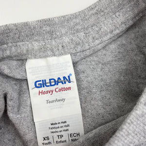 Girls Gildan, grey marle t-shirt / top, Sz: XS, L: 48cm, armpit to armpit: 38cm, EUC, size 8-10,  