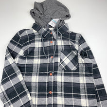Load image into Gallery viewer, Boys Tilt, flannel cotton hooded shirt, NEW, size 14,  