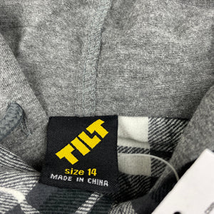 Boys Tilt, flannel cotton hooded shirt, NEW, size 14,  