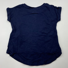 Load image into Gallery viewer, Girls Cotton On, navy cotton Christmas t-shirt / top, GUC, size 1,  