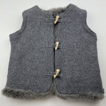 Load image into Gallery viewer, Girls reversible, knitted / faux fur vest, no labels, L: 35cm, armpit to armpit: 33cm, EUC, size 5-6,  