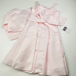 Girls BUU BUU, pink formal / flower girl dress + matching lightweight jacket, NEW, size 2, L: 57cm