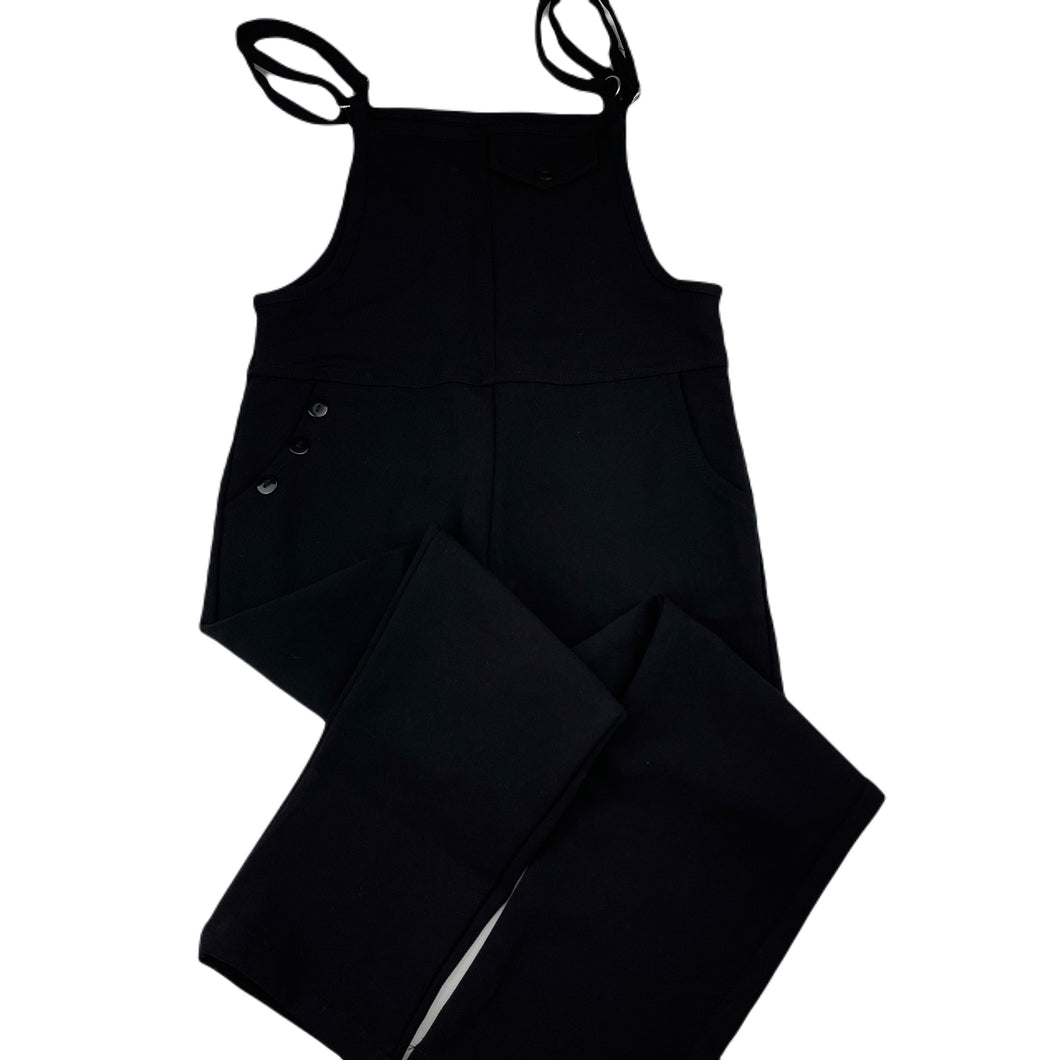 Girls black, stretchy jumpsuit, inside leg: 44cm, EUC, size 6,  