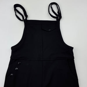 Girls black, stretchy jumpsuit, inside leg: 44cm, EUC, size 6,  