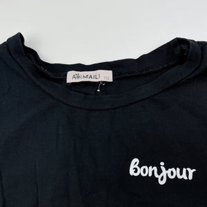 Girls AOMAILI, black stretchy open-back t-shirt / top, EUC, size 5,  