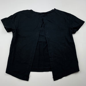 Girls AOMAILI, black stretchy open-back t-shirt / top, EUC, size 5,  