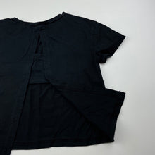 Load image into Gallery viewer, Girls AOMAILI, black stretchy open-back t-shirt / top, EUC, size 5,  
