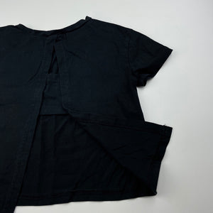 Girls AOMAILI, black stretchy open-back t-shirt / top, EUC, size 5,  