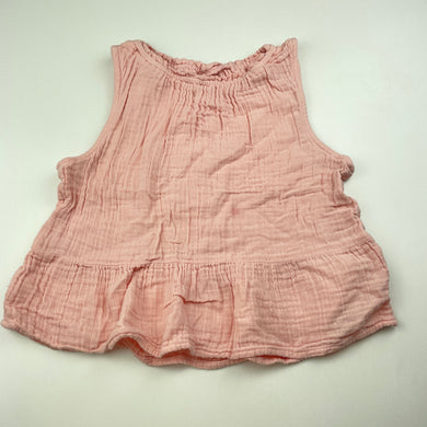 Girls Anko, pink crinkle cotton summer top, FUC, size 9,  