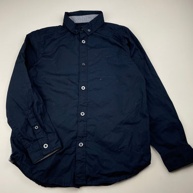 Boys Target, navy cotton long sleeve shirt, EUC, size 7,  