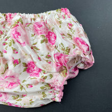 Load image into Gallery viewer, Girls floral, lightweight ruffle bloomers / nappy cover, GUC, size 0-1,  