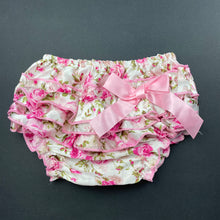 Load image into Gallery viewer, Girls floral, lightweight ruffle bloomers / nappy cover, GUC, size 0-1,  