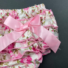 Load image into Gallery viewer, Girls floral, lightweight ruffle bloomers / nappy cover, GUC, size 0-1,  