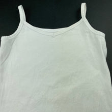 Load image into Gallery viewer, Girls white, stretchy singlet top, no size, armpit to armpit: 29cm, FUC, size 5-6,  