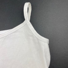 Load image into Gallery viewer, Girls white, stretchy singlet top, no size, armpit to armpit: 29cm, FUC, size 5-6,  