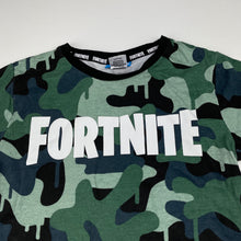 Load image into Gallery viewer, Boys FORTNITE, camo print cotton t-shirt / top, EUC, size 10,  