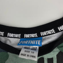 Load image into Gallery viewer, Boys FORTNITE, camo print cotton t-shirt / top, EUC, size 10,  