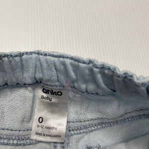 Girls Anko, lightweight denim jeans, adjustable, FUC, size 0,  