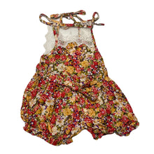 Load image into Gallery viewer, Girls lightweight, floral cotton summer romper, EUC, size 00,  
