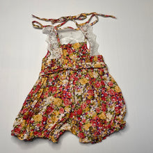 Load image into Gallery viewer, Girls lightweight, floral cotton summer romper, EUC, size 00,  
