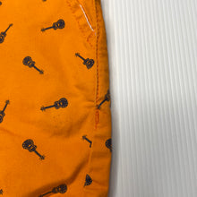 Load image into Gallery viewer, Boys Target, orange stretch cotton shorts, adjustable, guitars, FUC, size 0,  