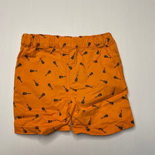 Load image into Gallery viewer, Boys Target, orange stretch cotton shorts, adjustable, guitars, FUC, size 0,  