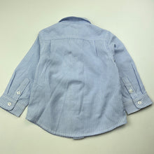 Load image into Gallery viewer, Boys Sooki Baby, blue stripe lightweight long sleeve shirt, EUC, size 2,  