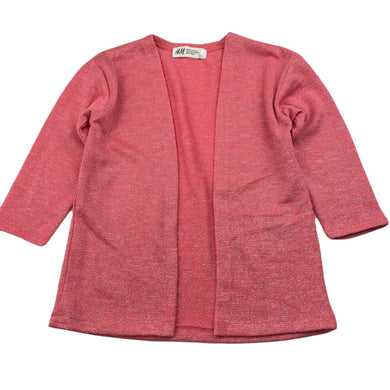 Girls H&M, pink & silver metallic lightweight cardigan, L: 39cm, EUC, size 2,  