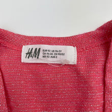 Load image into Gallery viewer, Girls H&amp;M, pink &amp; silver metallic lightweight cardigan, L: 39cm, EUC, size 2,  