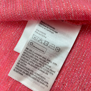 Girls H&M, pink & silver metallic lightweight cardigan, L: 39cm, EUC, size 2,  