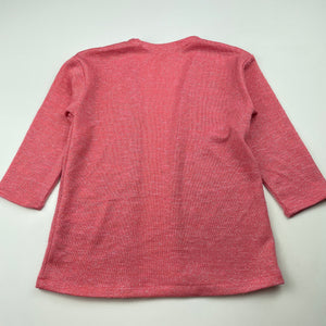 Girls H&M, pink & silver metallic lightweight cardigan, L: 39cm, EUC, size 2,  