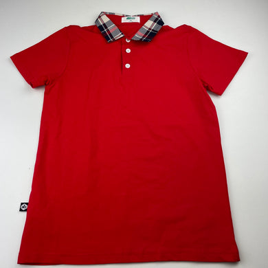 Boys Alfaberry, red stretchy polo shirt top, EUC, size 10,  