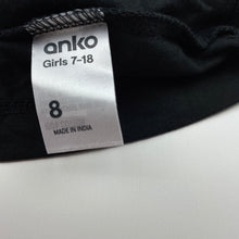 Load image into Gallery viewer, Girls Anko, black cotton singlet top, NEW, size 8,  
