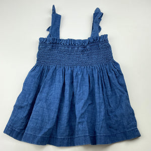 Girls Zara, blue cotton summer top, EUC, size 9,  