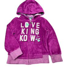 Load image into Gallery viewer, Girls King Kow, velour zip hoodie sweater, EUC, size 6,  