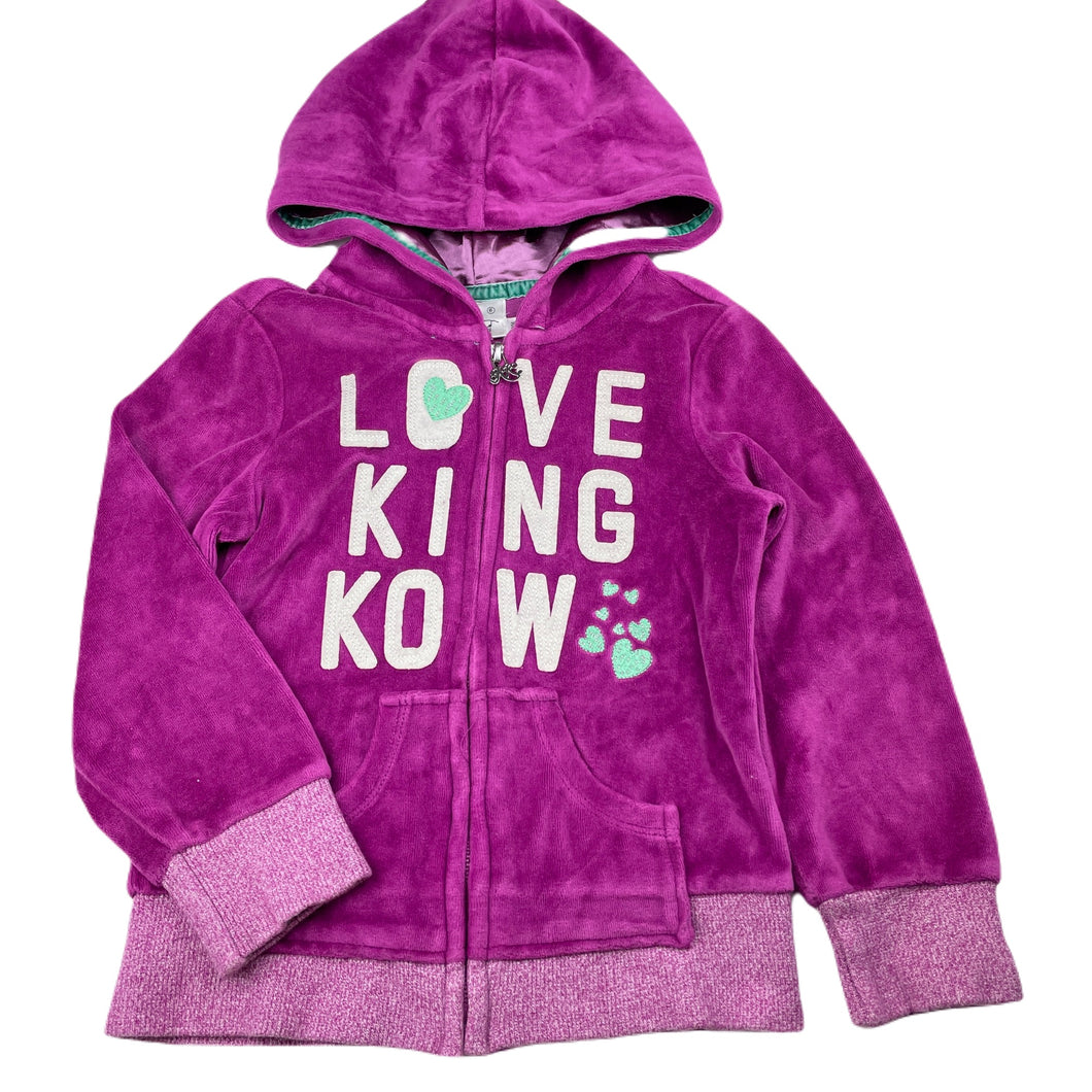 Girls King Kow, velour zip hoodie sweater, EUC, size 6,  