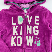 Load image into Gallery viewer, Girls King Kow, velour zip hoodie sweater, EUC, size 6,  