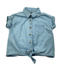 Load image into Gallery viewer, Girls Anko, chambray cotton tie front shirt, EUC, size 4,  