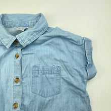 Load image into Gallery viewer, Girls Anko, chambray cotton tie front shirt, EUC, size 4,  