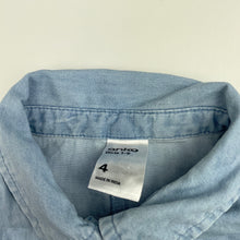 Load image into Gallery viewer, Girls Anko, chambray cotton tie front shirt, EUC, size 4,  